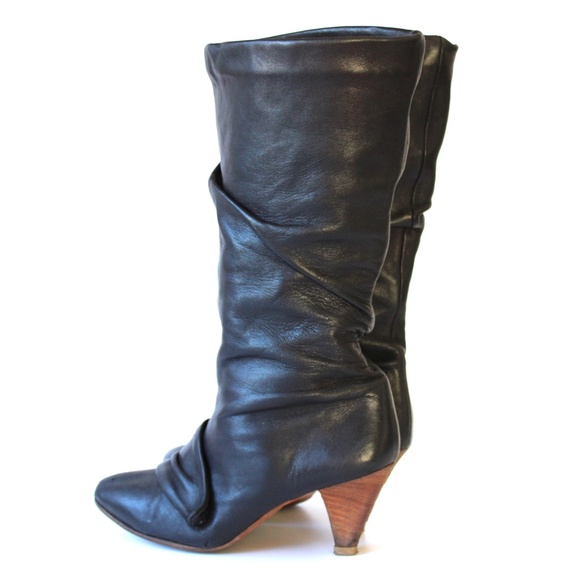 Marion Hanania Paris Lambskin Leather Slouch Boots - Picture 6 of 11